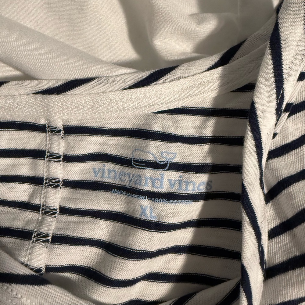 Vineyard Vines Navy and White Striped Shirt - Picture 3 of 4